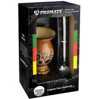 Kit Caixa Cuia Com Pé De Massa Desenhos Diversos Bomba Inox Lisa Chata