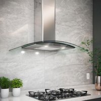 Coifa de Parede Slim 80 Cm com Vidro Curvo 220v Inox - Fogatti