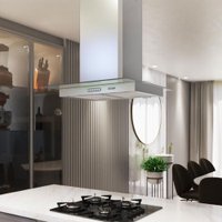 Coifa de Ilha 60 Cm Vidro Reto 110v Inox - Fogatti