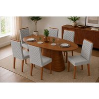 Mesa Jantar Ryze 183 + 6 Cad Nara Neblina DJ Móveis