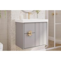 Gabinete Banheiro Copenhague c/Cuba 60cm Platina MGM