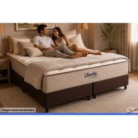 Cama Box CRC Casal +Colchão Molas Libertá Inovaflex 138x188