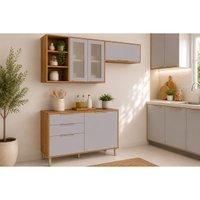 Cozinha Completa 3 Peças Brilhante C561 Cinamomo/Platina MGM