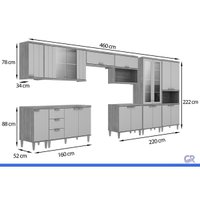 Cozinha Completa 9 Peças Elena CZ541 Cinamomo/Off White MGM