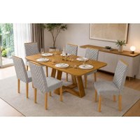 Mesa Jantar Celeste 170 + 6 Cad Nara Neblina DJ Móveis
