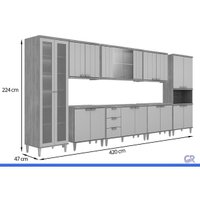 Cozinha Completa 8 Peças Elena CZ544 Cinamomo/Off White MGM
