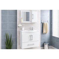 Conjunto Banheiro c/Espelho Atenas 65cm Branco MGM