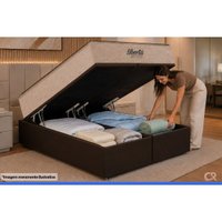 Cama Box Baú CRC Solteiro +Colchão Molas Libertá Inovaflex -