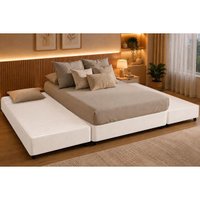 Cama Box c/2 Auxiliares Casal MH1453 White Herval 176x188x34