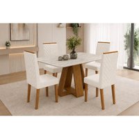 Mesa Jantar Celeste+4 Cadeiras Nara Neve DJ Móveis