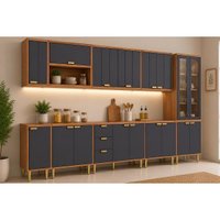 Cozinha Completa 9 Peças Elena CZ547 Cinamomo/Titanium MGM