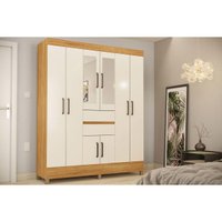 Guarda Roupa Casal 8Pts 2Gav c/Esp Munique Cinamon Demóbile