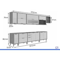 Cozinha Completa 9 Peças Eloise CZ597 Cinamomo/Platina MGM