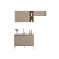 Cozinha Completa 3 Peças Plena CZ466 Cinamon/Nude Demóbile
