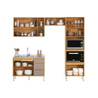 Cozinha Completa 4 Peças Plena CZ306 Cinamon/Nude Demóbile
