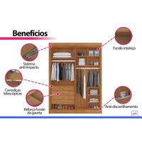 Guarda Roupa Casal 2 Portas 4 Gav Chicago Cinamomo Conquista