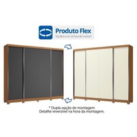 Guarda Roupa Casal 4Pts 3Gv Pés CB03T590 OffWhite Kappesberg