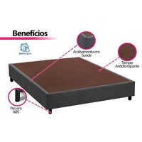 Cama Box CRC Casal +Colchão Molas Piemonte Orthoflex -