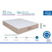 Cama Box CRC Solteiro +Colchão D45 Genova Orthoflex 88x188