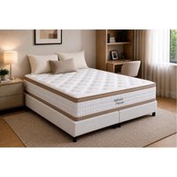 Cama Box CRC Queen +Colchão Ortopédico Sofhistic Orthoflex -