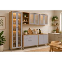 Cozinha Completa 5 Peças Brilhante C568 Cinamomo/Platina MGM