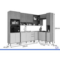 Cozinha Completa 8 Peças Divina C8P89 Cinamomo/Off White MGM