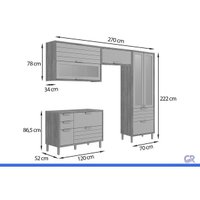 Cozinha Completa 4 Peças Eloise CZ593 Cinamomo/Platina MGM
