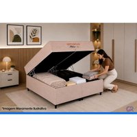 Cama Box Baú CRC King +Colchão D33 Milão Orthoflex 193x203
