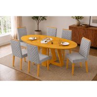 Mesa Jantar Celeste 183 + 6 Cad Nara Neblina DJ Móveis