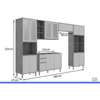 Cozinha Completa 5 Peças Brilhante C571 Off White MGM