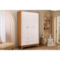 Guarda Roupa Infantil 3 Ptas e 2 Gavs T401 Branco Kappesberg