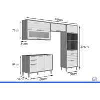 Cozinha Completa 4 Peças Eloise CZ601 Cinamomo/Platina MGM