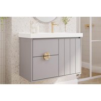 Gabinete Banheiro Copenhague c/Cuba 80cm Platina MGM