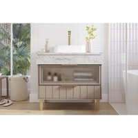 Gabinete Banheiro Bariloche c/Cuba 90cm Capuccino MGM