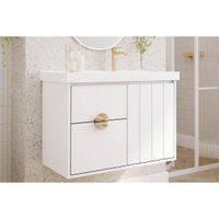 Gabinete Banheiro Copenhague c/Cuba 80cm Branco MGM