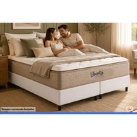 Cama Box CRC Queen +Colchão Molas Libertá Inovaflex 158x198