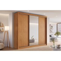 Guarda Roupa Casal 3 Portas Siena Cinamomo Conquista