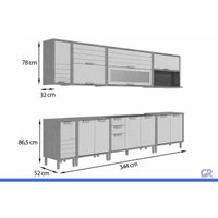 Cozinha Completa 8 Peças Eloise CZ598 Cinamomo/Platina MGM