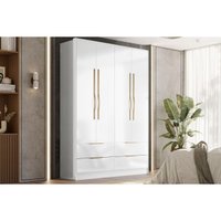 Guarda Roupa Casal 4 Portas 4 Gavs Domo Branco Demóbile