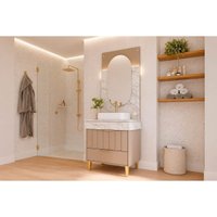 Conjunto Banheiro c/Espelho Riviera/Gales 70cm Capuccino MGM