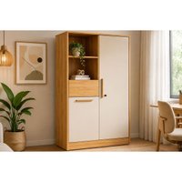 Multiuso Cozinha Neo 2 Portas 1 Gaveta Cinamon/Off Demóbile