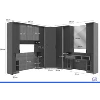 Quarto Modulado Solteiro Liga 13Peças QM30 Off Kappesberg