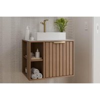 Gabinete Banheiro Suspenso Noruega c/Cuba 60cm Freijo MGM