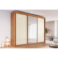 Guarda Roupa Casal 3 Portas Chicago Cinamomo/Off W Conquista