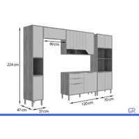 Cozinha Completa 5 Peças Celeste C635 Cinamomo/Off White MGM