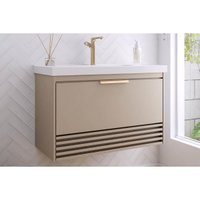 Gabinete Banheiro Suspenso Paraty c/Cuba 80cm Capuccino MGM