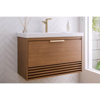 Gabinete Banheiro Suspenso Paraty c/Cuba 80cm Freijo MGM