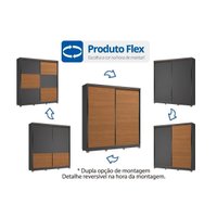 Guarda Roupa Casal 2 Pts 6G c/Pés CB03T592 Canela Kappesberg