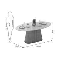 Mesa Jantar Ryze 218 + 8 Cad Lizy Neve DJ Móveis