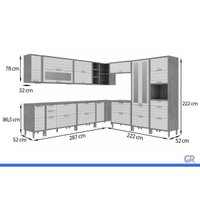 Cozinha Completa 12 Peças Eloise C591 Cinamomo/Titanium MGM